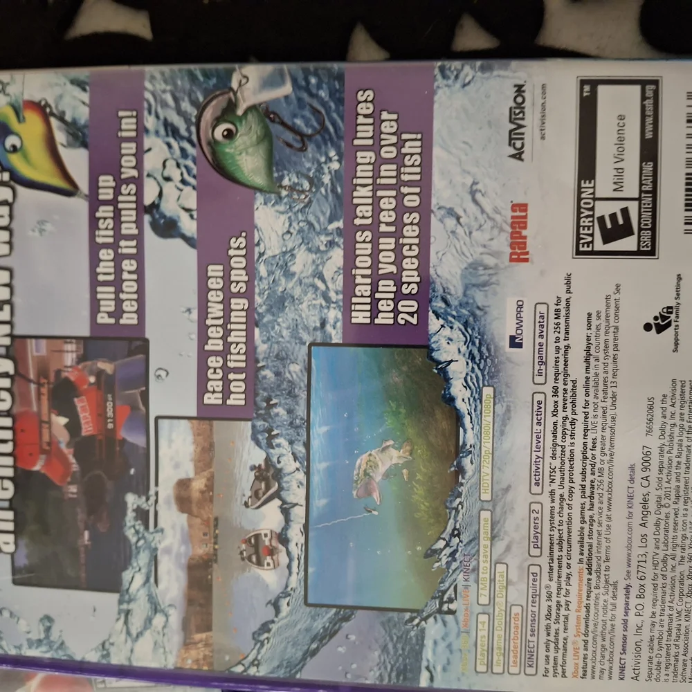 Microsoft Xbox 360 Kinect Adventures & Rapala Games